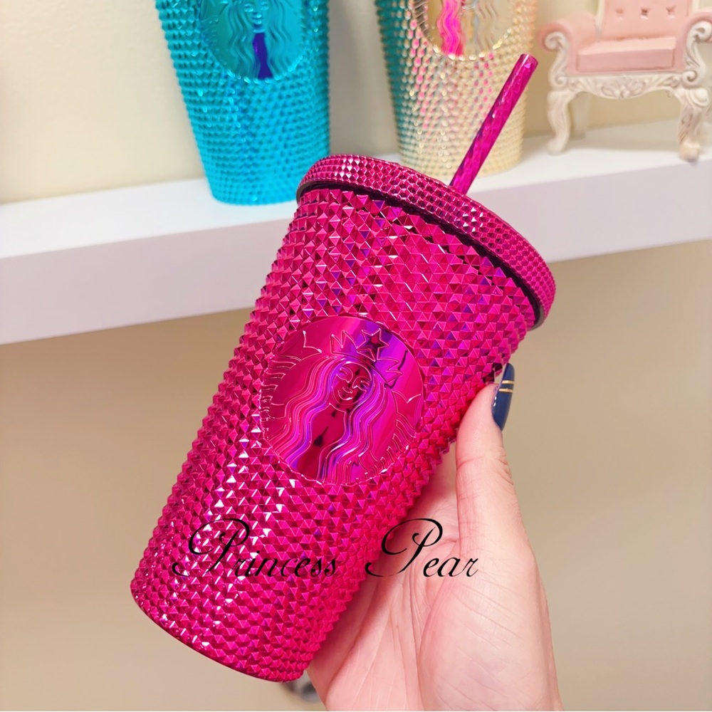 3x Starbucks Chrome Bling Studded tumbler 16 oz - Picture 9 of 10